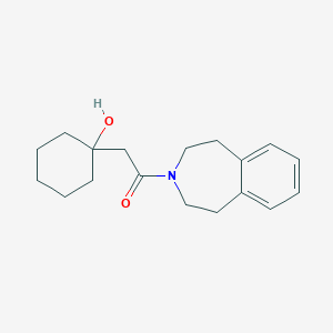 molecular formula C18H25NO2 B7618344 2-(1-Hydroxycyclohexyl)-1-(1,2,4,5-tetrahydro-3-benzazepin-3-yl)ethanone 