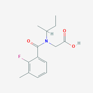 molecular formula C14H18FNO3 B7618363 2-[Butan-2-yl-(2-fluoro-3-methylbenzoyl)amino]acetic acid 