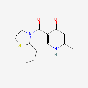 2-methyl-5-(2-propyl-1,3-thiazolidine-3-carbonyl)-1H-pyridin-4-one