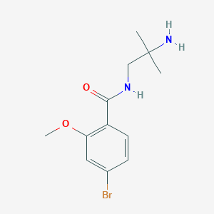 molecular formula C12H17BrN2O2 B7618392 N-(2-amino-2-methylpropyl)-4-bromo-2-methoxybenzamide 