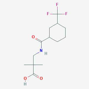 molecular formula C13H20F3NO3 B7618395 2,2-Dimethyl-3-[[3-(trifluoromethyl)cyclohexanecarbonyl]amino]propanoic acid 