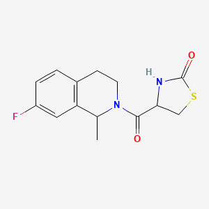 molecular formula C14H15FN2O2S B7618398 4-(7-fluoro-1-methyl-3,4-dihydro-1H-isoquinoline-2-carbonyl)-1,3-thiazolidin-2-one 