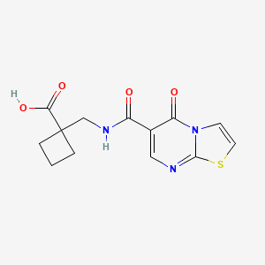 1-[[(5-Oxo-[1,3]thiazolo[3,2-a]pyrimidine-6-carbonyl)amino]methyl]cyclobutane-1-carboxylic acid