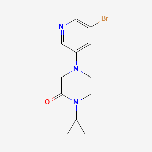 molecular formula C12H14BrN3O B7618417 4-(5-Bromopyridin-3-yl)-1-cyclopropylpiperazin-2-one 