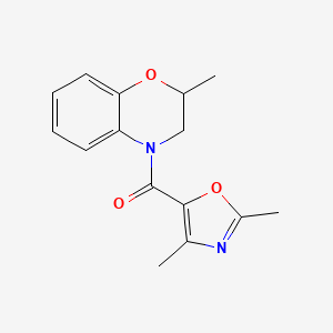 molecular formula C15H16N2O3 B7618424 (2,4-Dimethyl-1,3-oxazol-5-yl)-(2-methyl-2,3-dihydro-1,4-benzoxazin-4-yl)methanone 