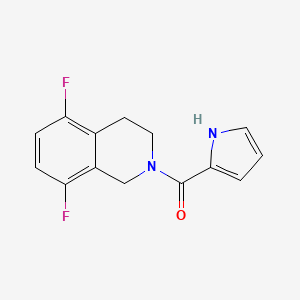 molecular formula C14H12F2N2O B7618428 (5,8-difluoro-3,4-dihydro-1H-isoquinolin-2-yl)-(1H-pyrrol-2-yl)methanone 