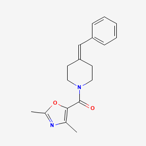 molecular formula C18H20N2O2 B7618435 (4-Benzylidenepiperidin-1-yl)-(2,4-dimethyl-1,3-oxazol-5-yl)methanone 