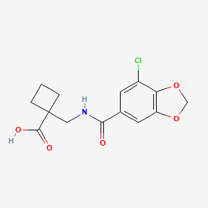 1-[[(7-Chloro-1,3-benzodioxole-5-carbonyl)amino]methyl]cyclobutane-1-carboxylic acid