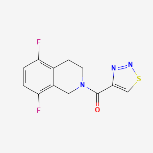 molecular formula C12H9F2N3OS B7618465 (5,8-difluoro-3,4-dihydro-1H-isoquinolin-2-yl)-(thiadiazol-4-yl)methanone 