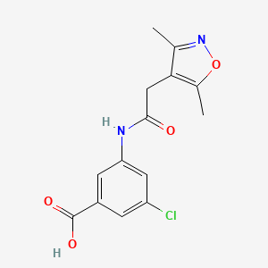 3-Chloro-5-[[2-(3,5-dimethyl-1,2-oxazol-4-yl)acetyl]amino]benzoic acid