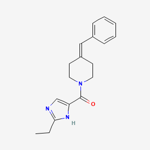 molecular formula C18H21N3O B7618492 (4-benzylidenepiperidin-1-yl)-(2-ethyl-1H-imidazol-5-yl)methanone 