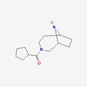 molecular formula C13H22N2O B7618495 Cyclopentyl(3,9-diazabicyclo[4.2.1]nonan-3-yl)methanone 