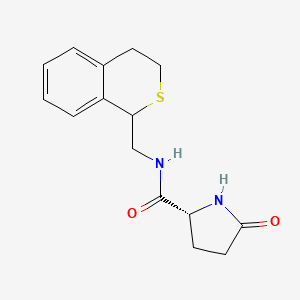 molecular formula C15H18N2O2S B7618501 (2R)-N-(3,4-dihydro-1H-isothiochromen-1-ylmethyl)-5-oxopyrrolidine-2-carboxamide 