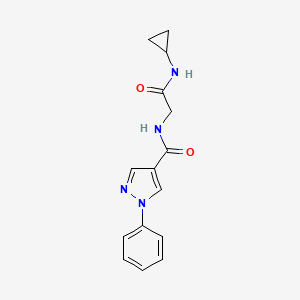 molecular formula C15H16N4O2 B7618525 N-[2-(cyclopropylamino)-2-oxoethyl]-1-phenylpyrazole-4-carboxamide 