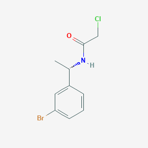 molecular formula C10H11BrClNO B7618567 N-[(1S)-1-(3-bromophenyl)ethyl]-2-chloroacetamide 