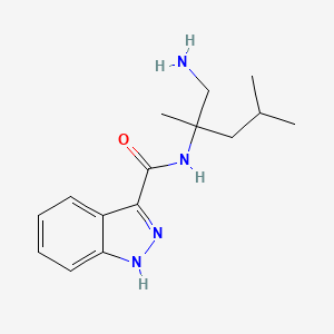 molecular formula C15H22N4O B7618604 N-(1-amino-2,4-dimethylpentan-2-yl)-1H-indazole-3-carboxamide 