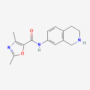 molecular formula C15H17N3O2 B7618605 2,4-dimethyl-N-(1,2,3,4-tetrahydroisoquinolin-7-yl)-1,3-oxazole-5-carboxamide 