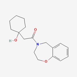 molecular formula C17H23NO3 B7618613 1-(3,5-dihydro-2H-1,4-benzoxazepin-4-yl)-2-(1-hydroxycyclohexyl)ethanone 