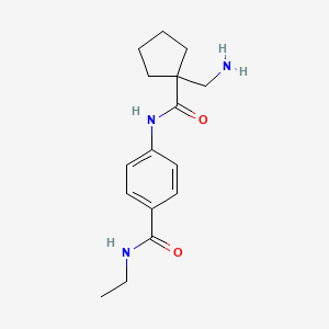 molecular formula C16H23N3O2 B7618636 4-[[1-(aminomethyl)cyclopentanecarbonyl]amino]-N-ethylbenzamide 