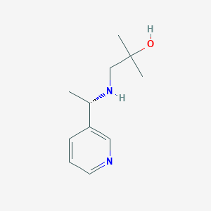 molecular formula C11H18N2O B7618638 2-methyl-1-[[(1S)-1-pyridin-3-ylethyl]amino]propan-2-ol 