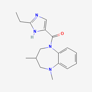 molecular formula C17H22N4O B7618662 (1,3-dimethyl-3,4-dihydro-2H-1,5-benzodiazepin-5-yl)-(2-ethyl-1H-imidazol-5-yl)methanone 