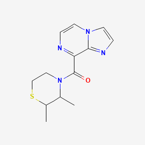 molecular formula C13H16N4OS B7618681 (2,3-Dimethylthiomorpholin-4-yl)-imidazo[1,2-a]pyrazin-8-ylmethanone 