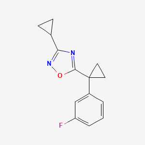 3-Cyclopropyl-5-[1-(3-fluorophenyl)cyclopropyl]-1,2,4-oxadiazole