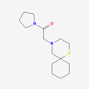 molecular formula C15H26N2OS B7618729 1-Pyrrolidin-1-yl-2-(1-thia-4-azaspiro[5.5]undecan-4-yl)ethanone 