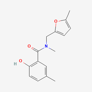 molecular formula C15H17NO3 B7618732 2-hydroxy-N,5-dimethyl-N-[(5-methylfuran-2-yl)methyl]benzamide 