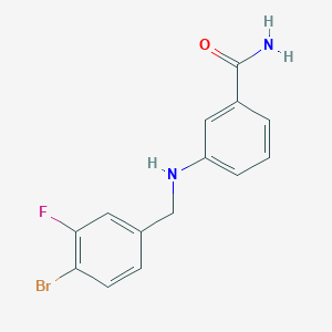 3-[(4-Bromo-3-fluorophenyl)methylamino]benzamide