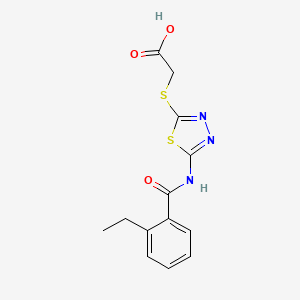 2-[[5-[(2-Ethylbenzoyl)amino]-1,3,4-thiadiazol-2-yl]sulfanyl]acetic acid