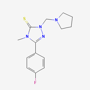 5-(4-Fluorophenyl)-4-methyl-2-(pyrrolidin-1-ylmethyl)-1,2,4-triazole-3-thione