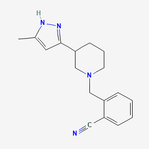 2-[[3-(5-methyl-1H-pyrazol-3-yl)piperidin-1-yl]methyl]benzonitrile