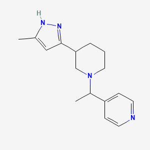 4-[1-[3-(5-methyl-1H-pyrazol-3-yl)piperidin-1-yl]ethyl]pyridine