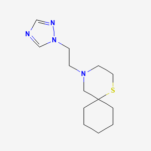 molecular formula C13H22N4S B7618889 4-[2-(1,2,4-Triazol-1-yl)ethyl]-1-thia-4-azaspiro[5.5]undecane 