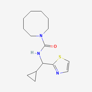 molecular formula C15H23N3OS B7618938 N-[cyclopropyl(1,3-thiazol-2-yl)methyl]azocane-1-carboxamide 