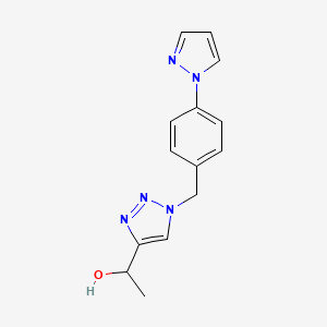 1-[1-[(4-Pyrazol-1-ylphenyl)methyl]triazol-4-yl]ethanol