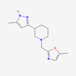 5-methyl-2-[[3-(5-methyl-1H-pyrazol-3-yl)piperidin-1-yl]methyl]-1,3-oxazole