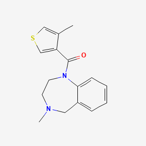 molecular formula C16H18N2OS B7618958 (4-methyl-3,5-dihydro-2H-1,4-benzodiazepin-1-yl)-(4-methylthiophen-3-yl)methanone 