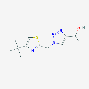 molecular formula C12H18N4OS B7618972 1-[1-[(4-Tert-butyl-1,3-thiazol-2-yl)methyl]triazol-4-yl]ethanol 