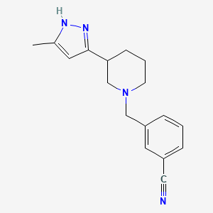 3-[[3-(5-methyl-1H-pyrazol-3-yl)piperidin-1-yl]methyl]benzonitrile