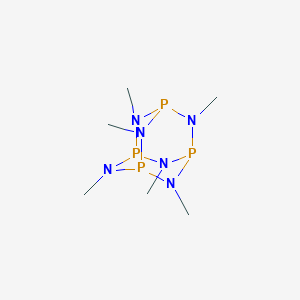 molecular formula C6H18N6P4 B076190 2,4,6,8,9,10-Hexaaza-1,3,5,7-tetraphosphaadamantane, 2,4,6,8,9,10-hexamethyl- CAS No. 10369-17-2