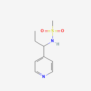 molecular formula C9H14N2O2S B7619001 N-(1-pyridin-4-ylpropyl)methanesulfonamide 