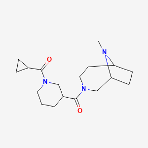 molecular formula C18H29N3O2 B7619050 Cyclopropyl-[3-(9-methyl-3,9-diazabicyclo[4.2.1]nonane-3-carbonyl)piperidin-1-yl]methanone 