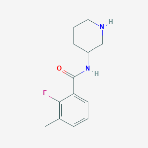 molecular formula C13H17FN2O B7619068 2-fluoro-3-methyl-N-piperidin-3-ylbenzamide 