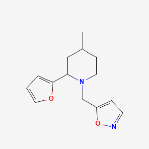 5-[[2-(Furan-2-yl)-4-methylpiperidin-1-yl]methyl]-1,2-oxazole