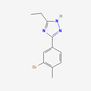 molecular formula C11H12BrN3 B7619087 3-(3-bromo-4-methylphenyl)-5-ethyl-1H-1,2,4-triazole 