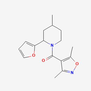 (3,5-Dimethyl-1,2-oxazol-4-yl)-[2-(furan-2-yl)-4-methylpiperidin-1-yl]methanone