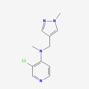 molecular formula C11H13ClN4 B7619125 3-chloro-N-methyl-N-[(1-methylpyrazol-4-yl)methyl]pyridin-4-amine 