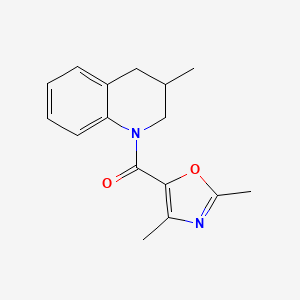 molecular formula C16H18N2O2 B7619151 (2,4-dimethyl-1,3-oxazol-5-yl)-(3-methyl-3,4-dihydro-2H-quinolin-1-yl)methanone 